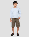 Little M Overall Texture Basic Rib Kaos Lengan Panjang Anak Laki-Laki