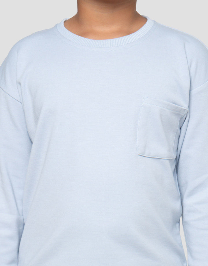 Little M Overall Texture Basic Rib Kaos Lengan Panjang Anak Laki-Laki