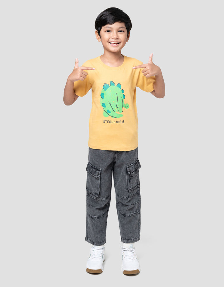 Little M Stegosaurus Kaos Anak Laki-laki
