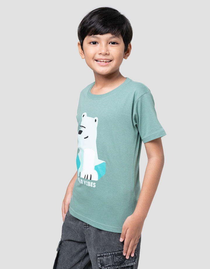 Little M Bear Vibes Kaos Anak Laki-laki