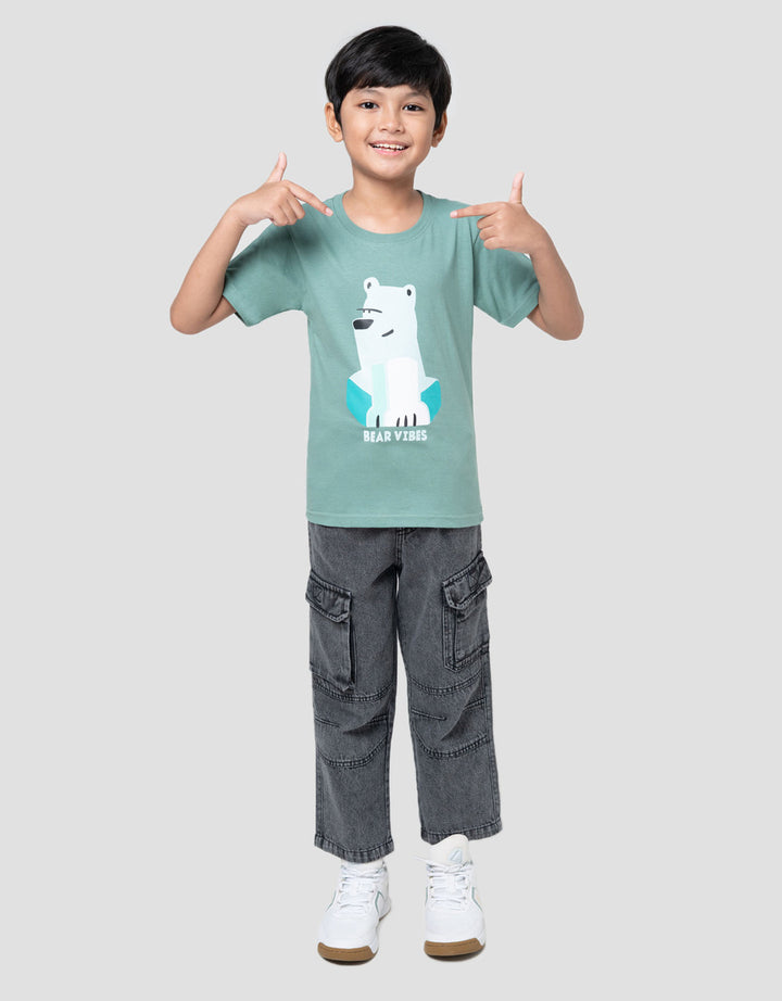 Little M Bear Vibes Kaos Anak Laki-laki