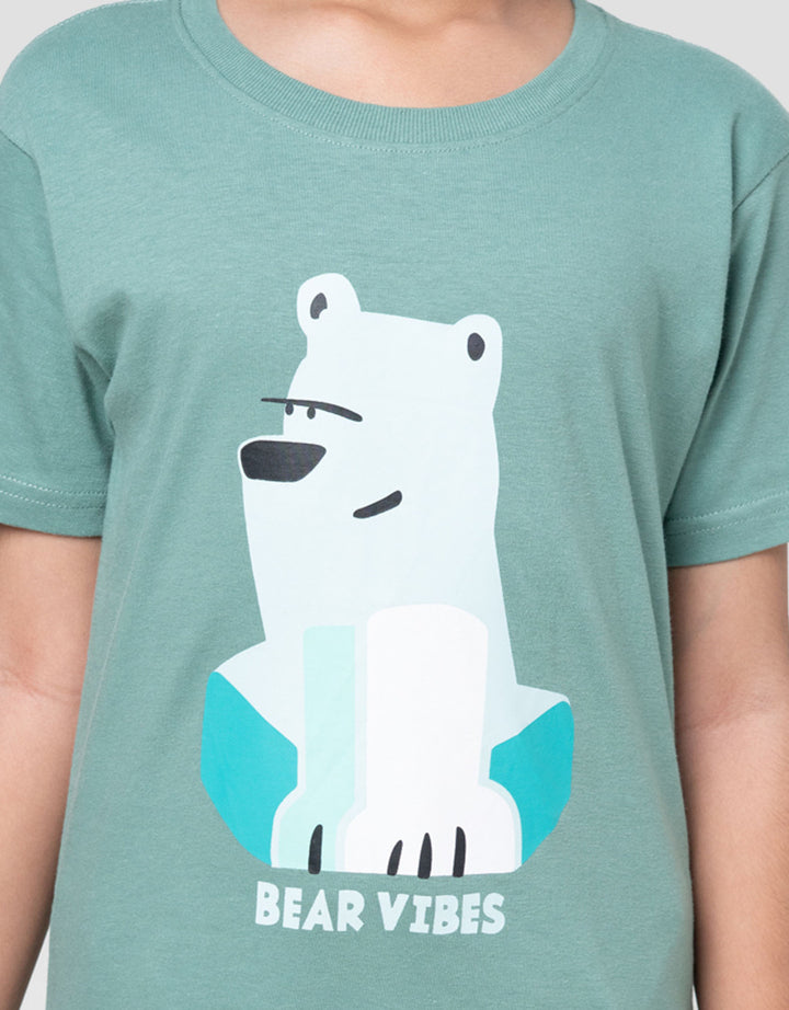 Little M Bear Vibes Kaos Anak Laki-laki
