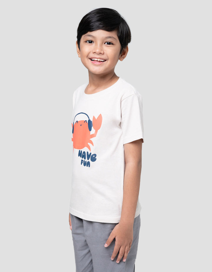 Little M Crab Have Fun Kaos Anak Laki-laki