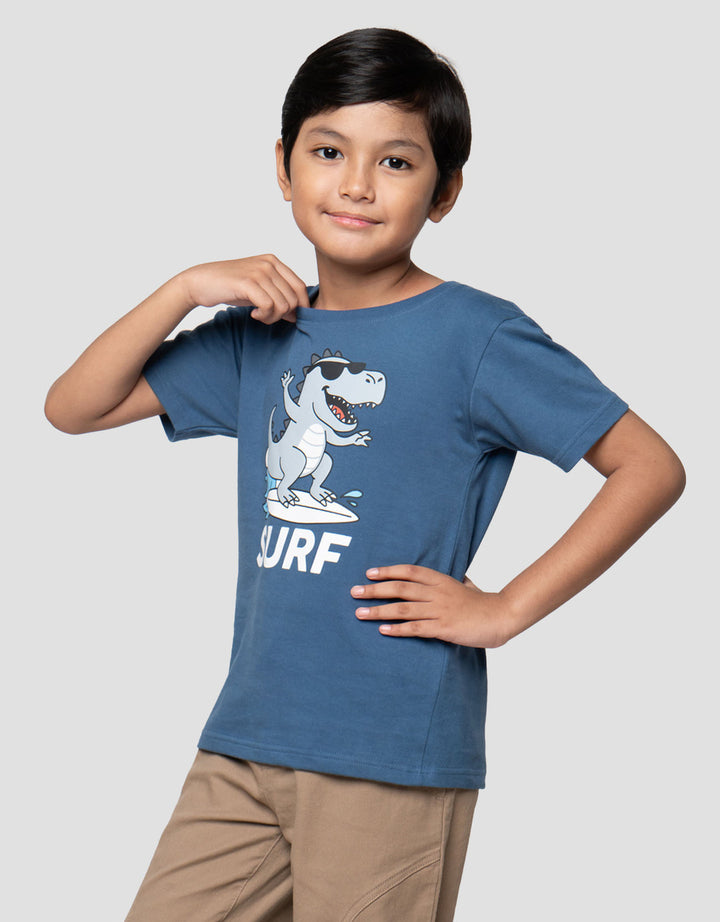 Little M Dino Surf Kaos Anak Laki-laki