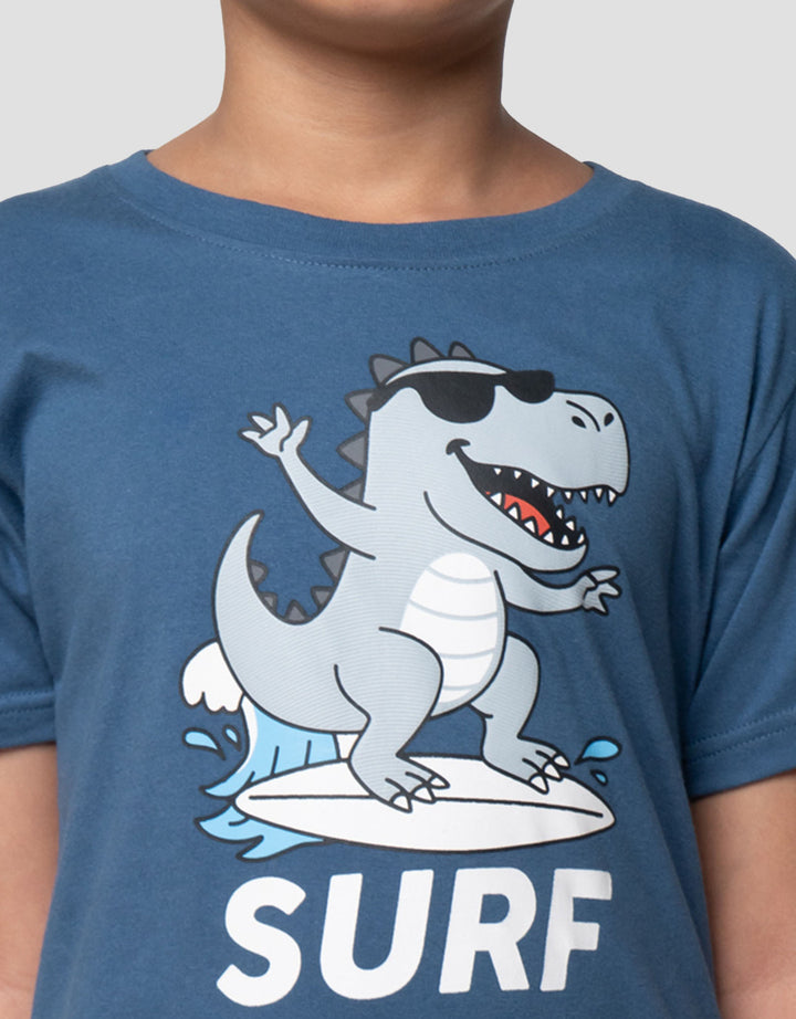 Little M Dino Surf Kaos Anak Laki-laki