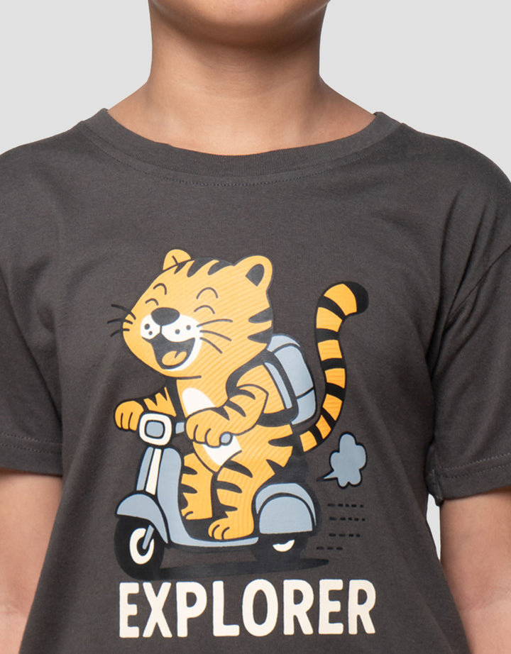 Little M Tiger Explorer Kaos Anak Laki-laki