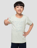 Little M Print Outline Today Is My Lucky Day Kaos Anak Laki-laki