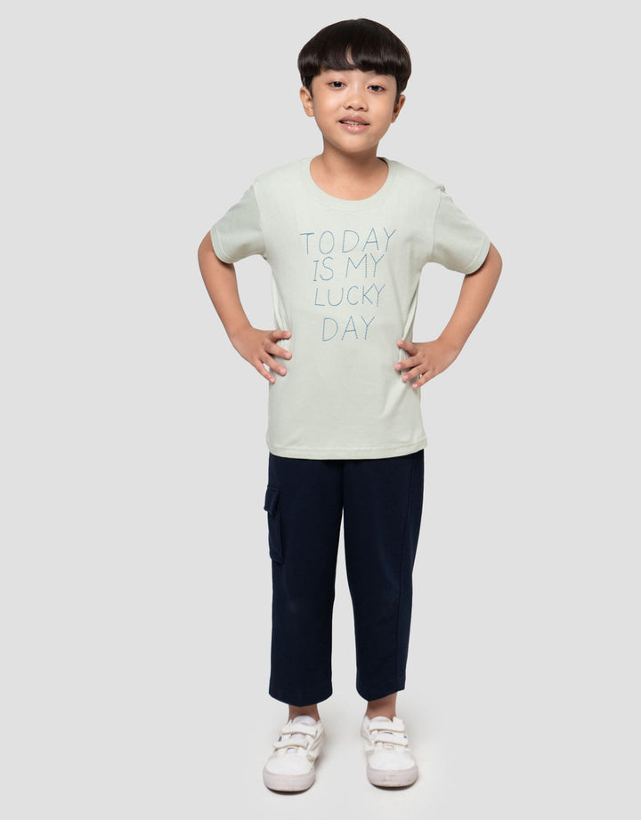 Little M Print Outline Today Is My Lucky Day Kaos Anak Laki-laki