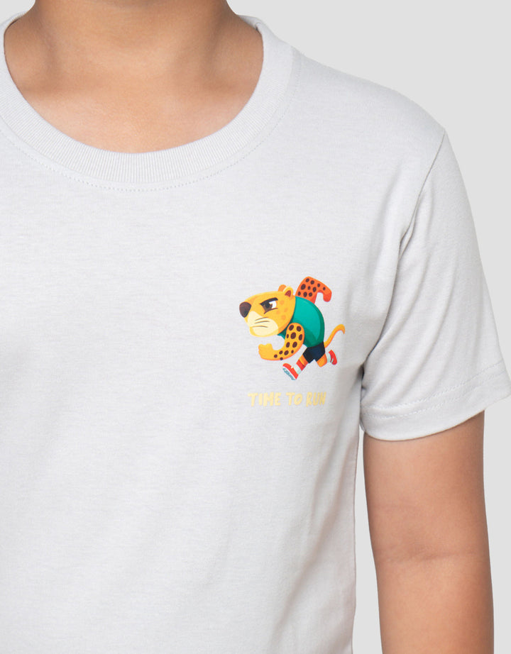 Little M Time To Run Print Kaos Anak Laki-laki