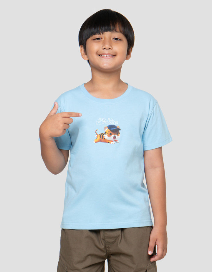 Little M Tiger Strike Print Kaos Anak Laki-laki