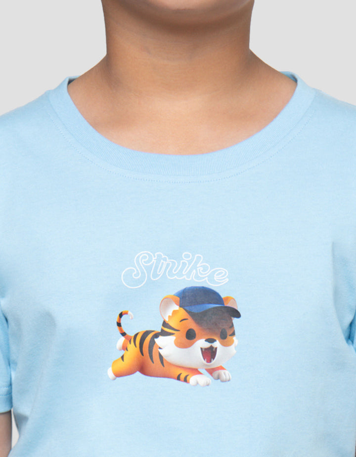 Little M Tiger Strike Print Kaos Anak Laki-laki