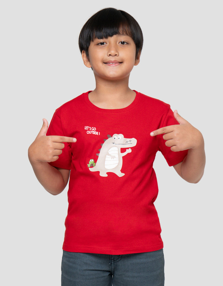 Little M Lets Go Outside Kaos Lengan Pendek Anak Laki-Laki