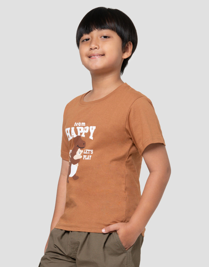 Little M Team Happy Kaos Lengan Pendek Anak Laki-Laki