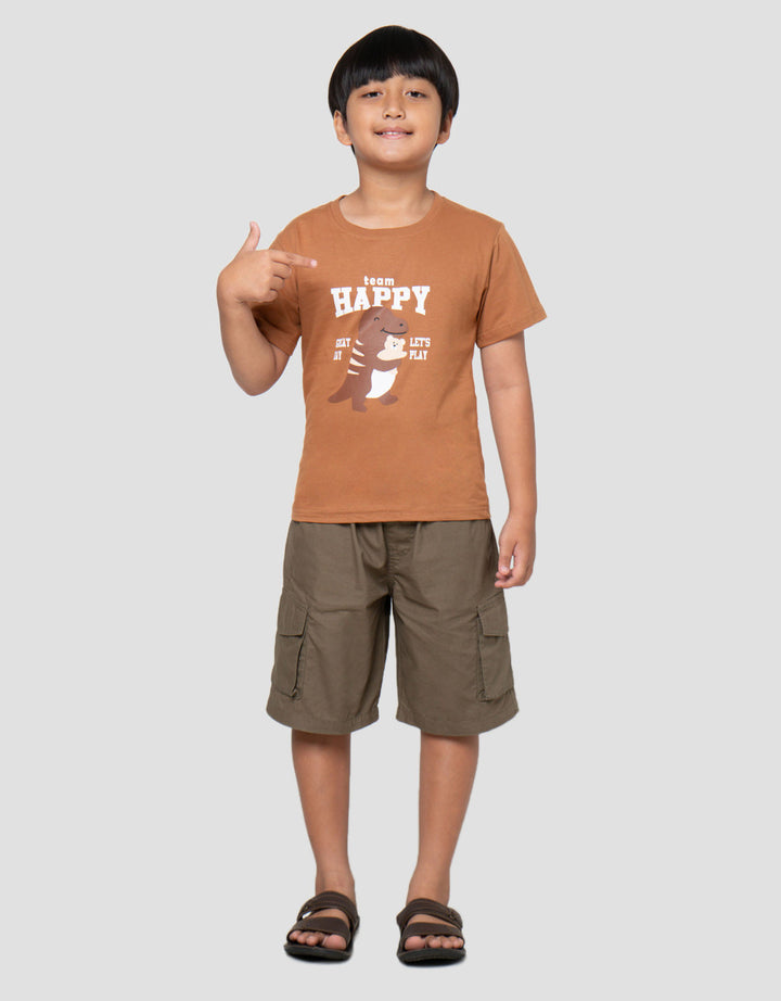 Little M Team Happy Kaos Lengan Pendek Anak Laki-Laki