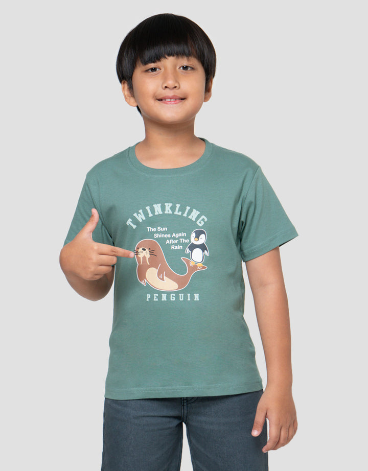 Little M The Sun Shines Kaos Lengan Pendek Anak Laki-Laki
