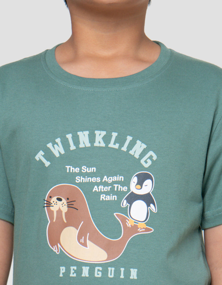 Little M The Sun Shines Kaos Lengan Pendek Anak Laki-Laki