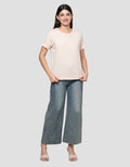 CONNEXION KNIT ENZYME BASIC KAOS LENGAN PENDEK WANITA