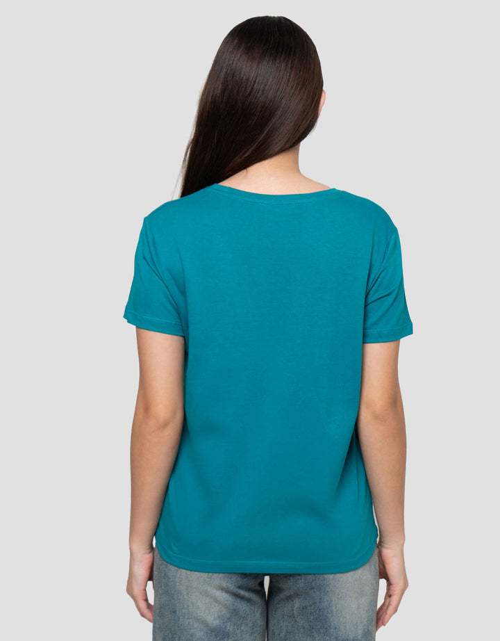 CONNEXION KNIT ENZYME BASIC KAOS LENGAN PENDEK WANITA
