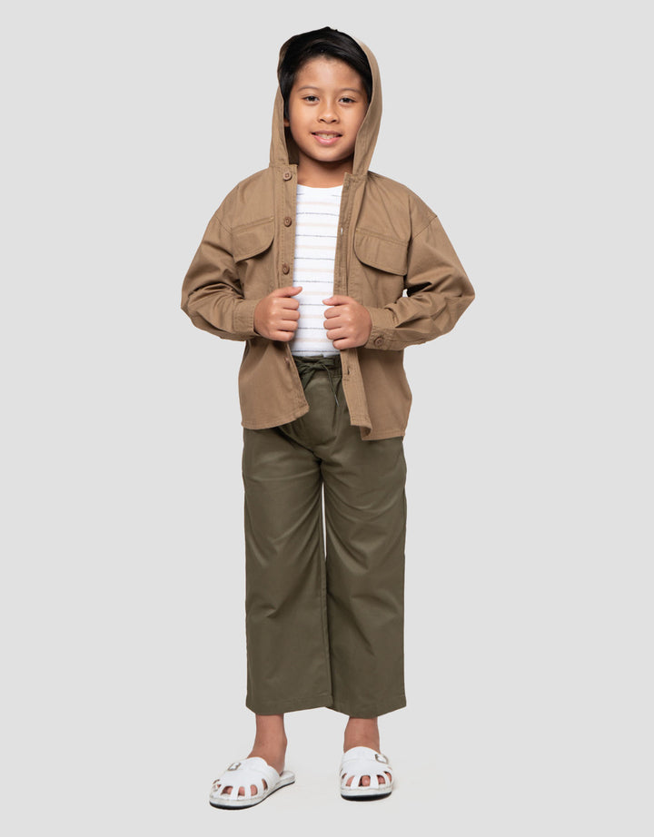 Little M Twill Kantong Jaket Hoody Anak Laki-laki
