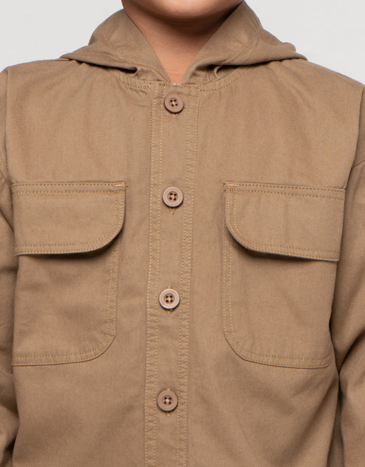 Little M Twill Kantong Jaket Hoody Anak Laki-laki