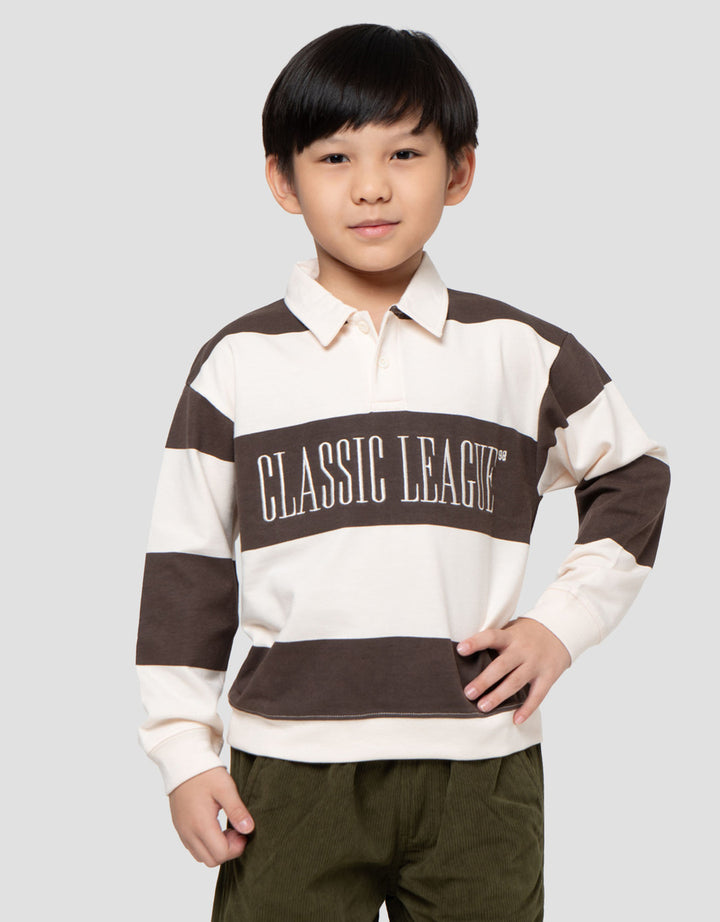 Little M Krah Bear Stripe Sweater Ovesize Anak Laki-Laki