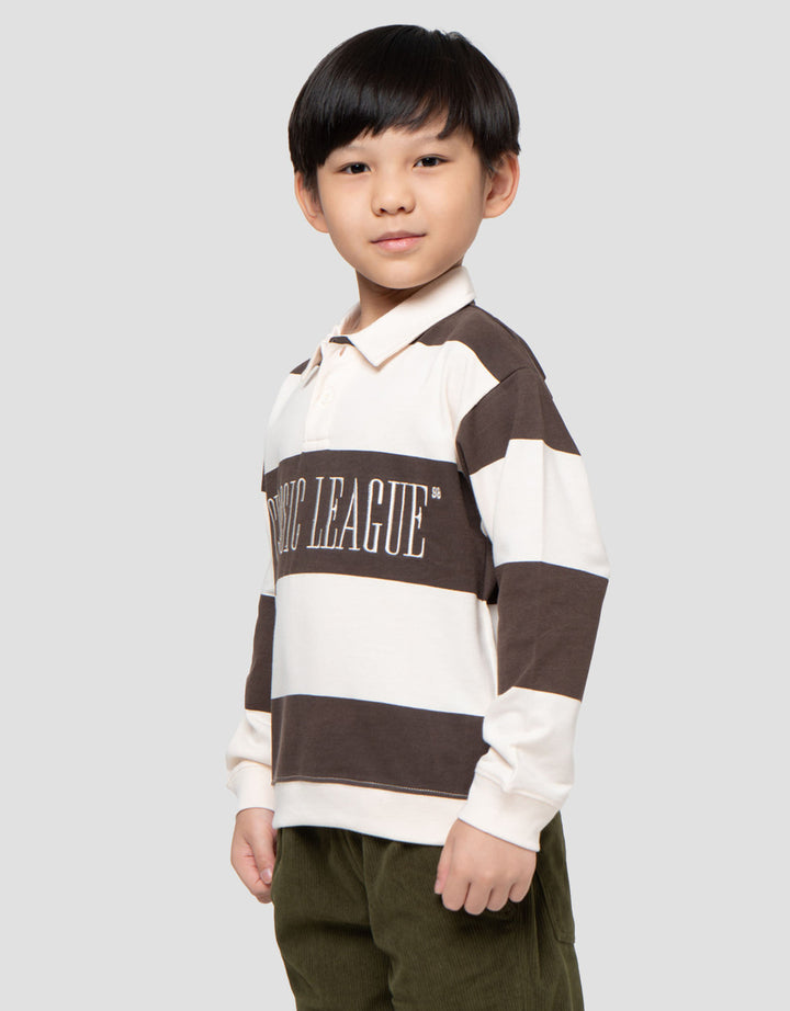 Little M Krah Bear Stripe Sweater Ovesize Anak Laki-Laki