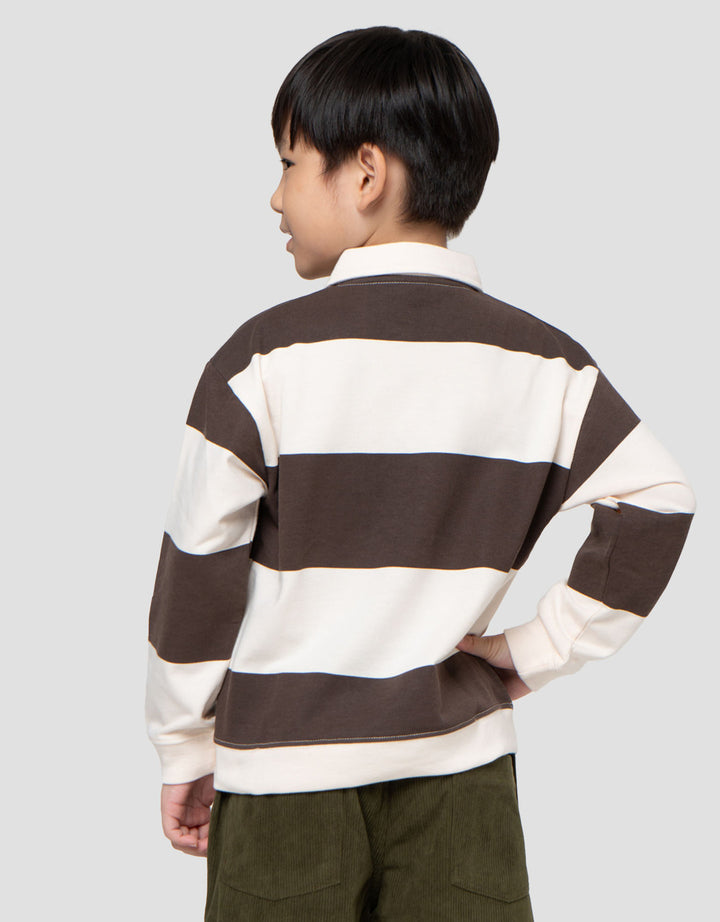 Little M Krah Bear Stripe Sweater Ovesize Anak Laki-Laki