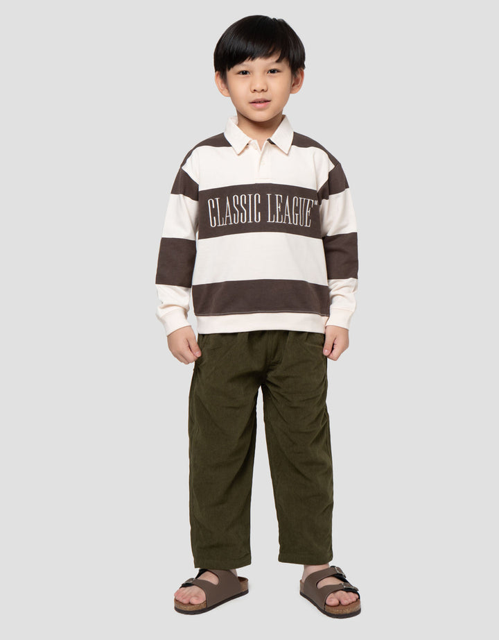 Little M Krah Bear Stripe Sweater Ovesize Anak Laki-Laki