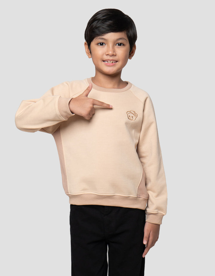 Little M Fleece Cut Sewn Outline Bear Sweater Anak Laki-laki