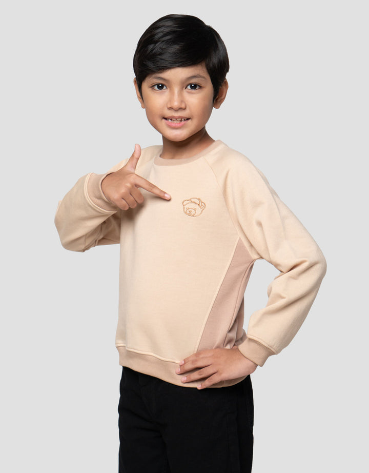 Little M Fleece Cut Sewn Outline Bear Sweater Anak Laki-laki