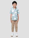 Little M Kerah Print Fish Kemeja Anak Laki-laki