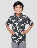 Little M Krah Print Leaf Kemeja Anak Laki-laki