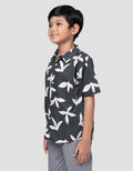 Little M Krah Print Leaf Kemeja Anak Laki-laki