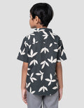 Little M Krah Print Leaf Kemeja Anak Laki-laki