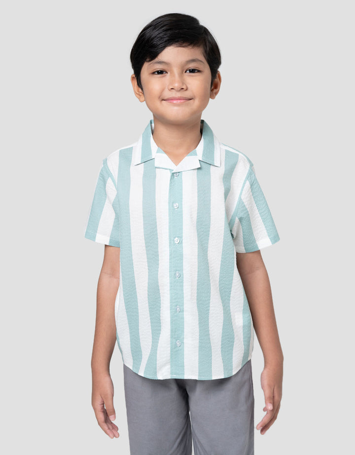 Little M Salur Besar Ripple Kemeja Anak Laki-laki