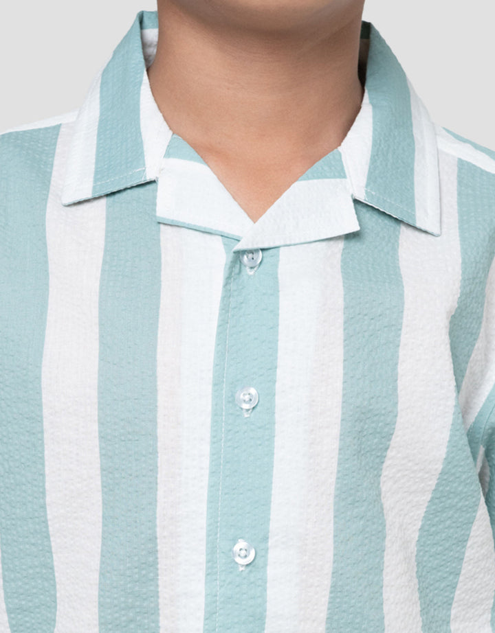 Little M Salur Besar Ripple Kemeja Anak Laki-laki