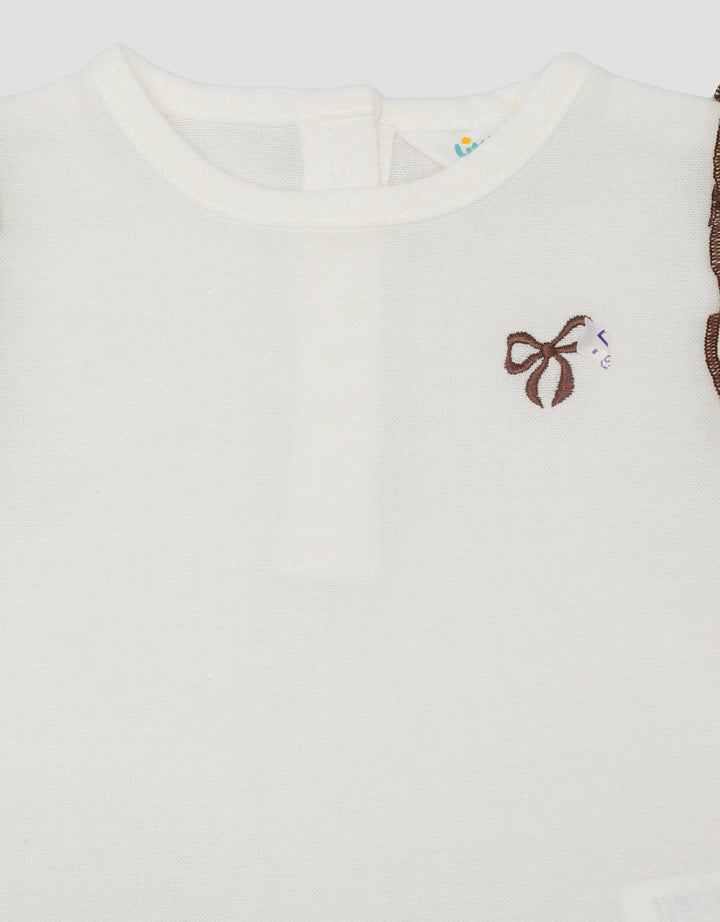 Little M Woven Rami And Yarndyed With Embro Pakaian Setelan Bayi