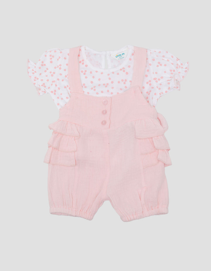 Little M 2Pc With Polkadots Jumpsuit Overall Bayi