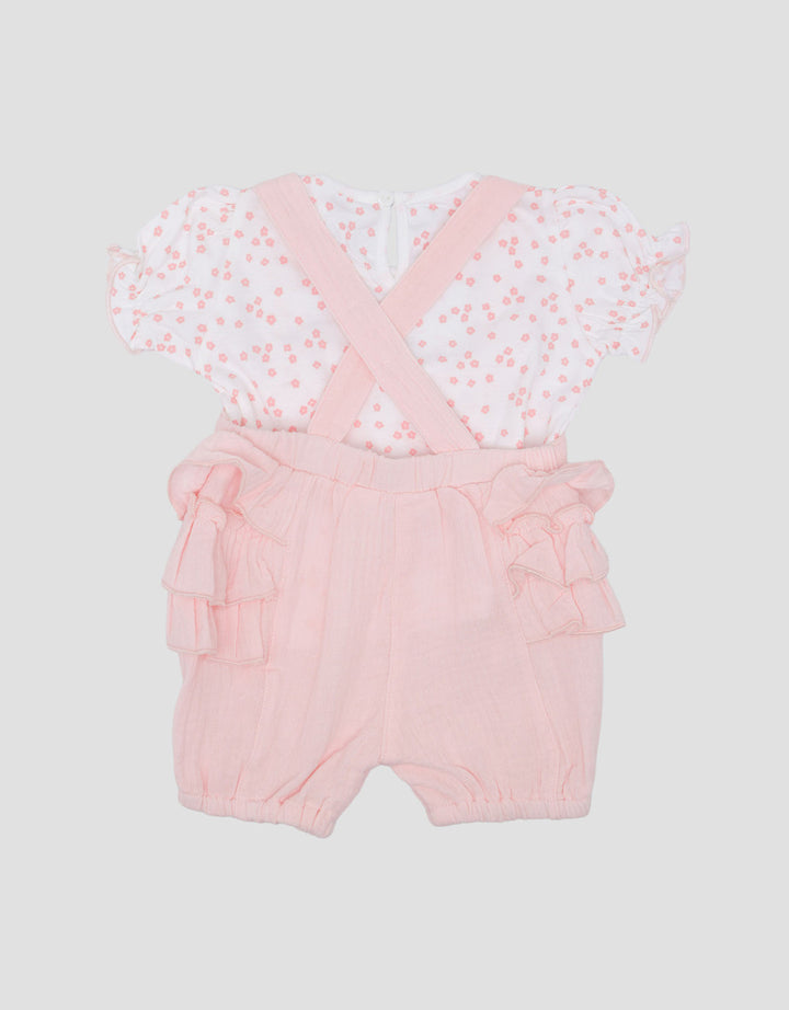 Little M 2Pc With Polkadots Jumpsuit Overall Bayi