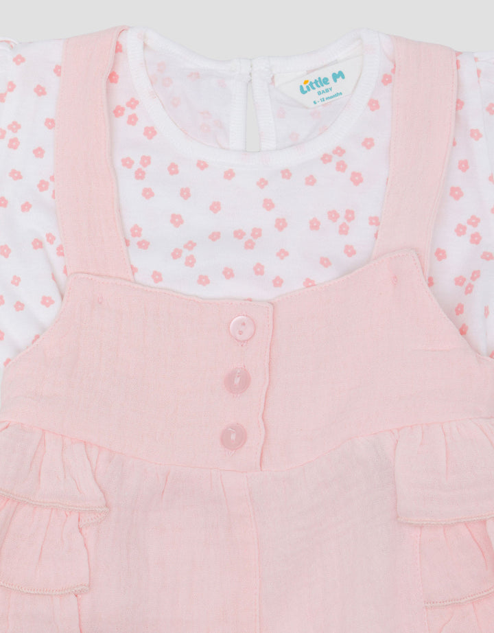Little M 2Pc With Polkadots Jumpsuit Overall Bayi