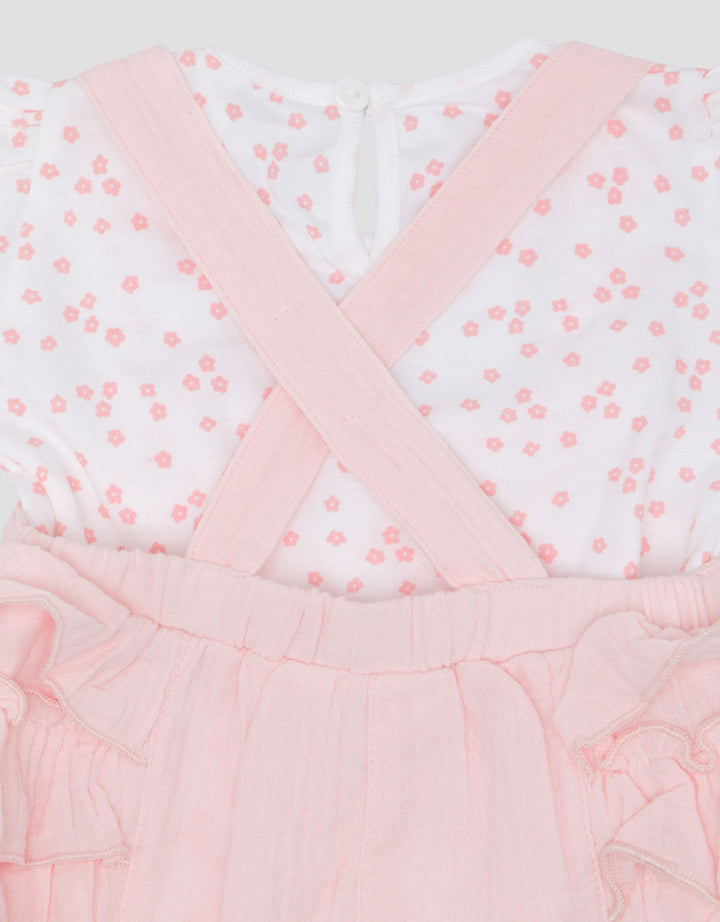 Little M 2Pc With Polkadots Jumpsuit Overall Bayi