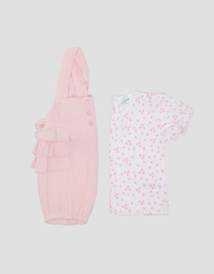 Little M 2Pc With Polkadots Jumpsuit Overall Bayi