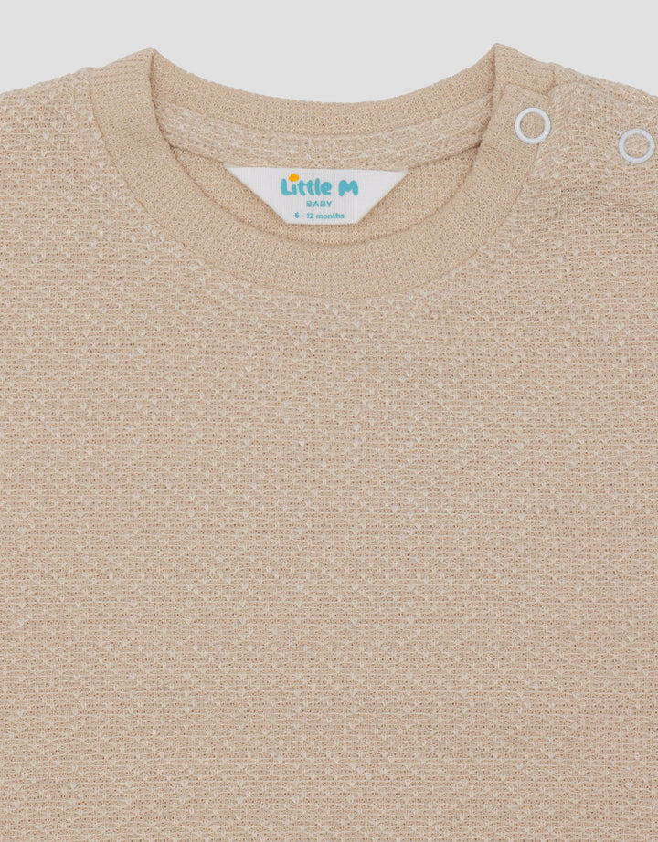 Little M Textured Drop Shoulder Kaos Bayi