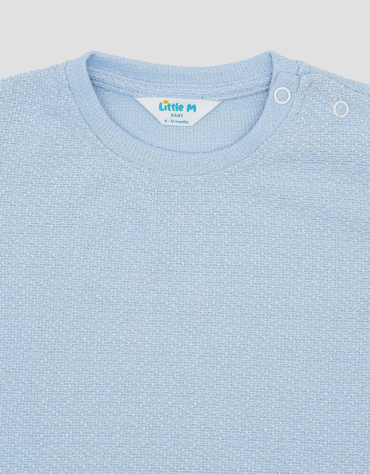 Little M Textured Drop Shoulder Kaos Bayi