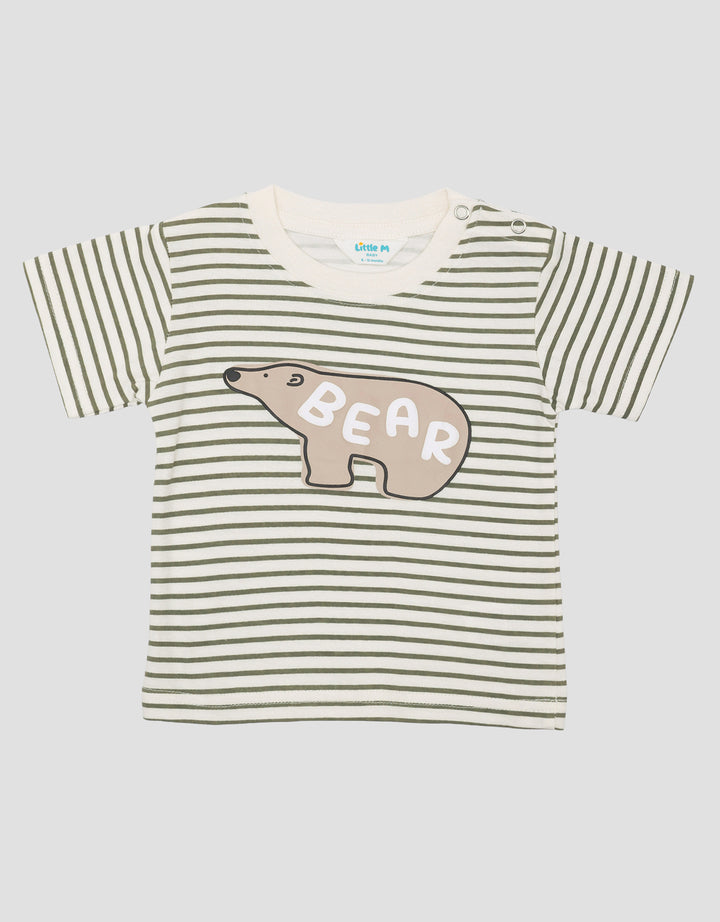 Little M Print Salur Bear Kaos Bayi