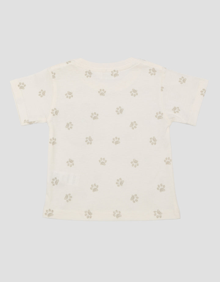Little M Print Paw Bear Pocket Kaos Bayi