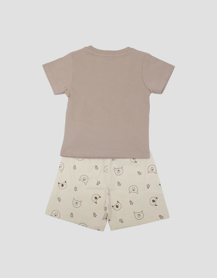 Little M Print Bear In Jungle Pakaian Setelan Bayi