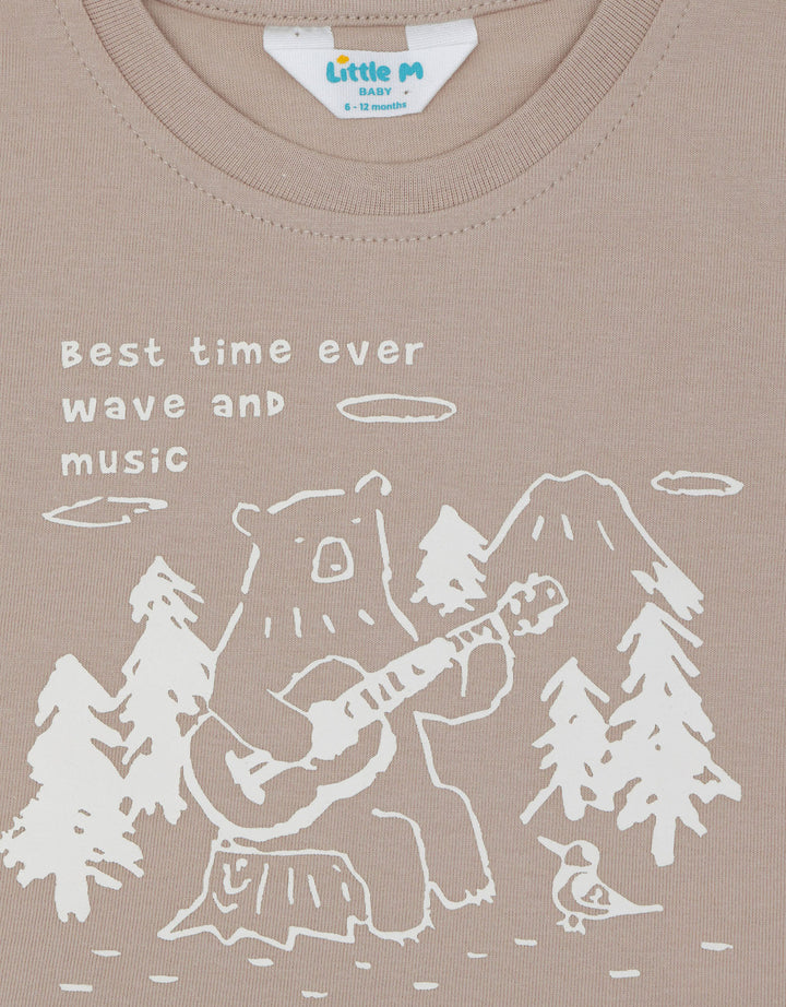 Little M Print Bear In Jungle Pakaian Setelan Bayi