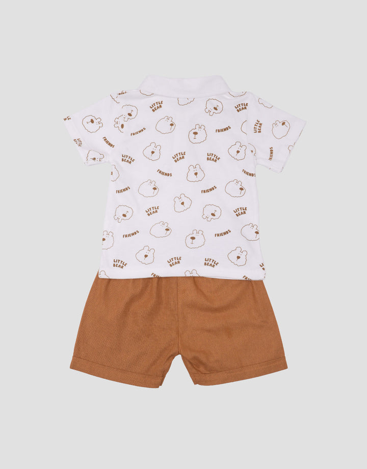 Little M Woven Fullprint Bear Setelan Bayi