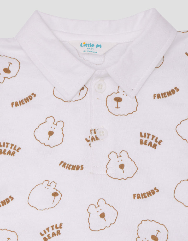 Little M Woven Fullprint Bear Setelan Bayi